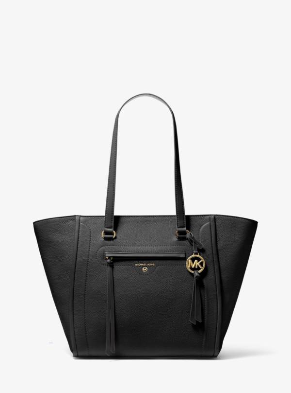 Damske Prenosná Taška Michael Kors Carine Large Pebbled Leather Čierne - Kabelky Michael Kors Levně | UGLTZ-1079